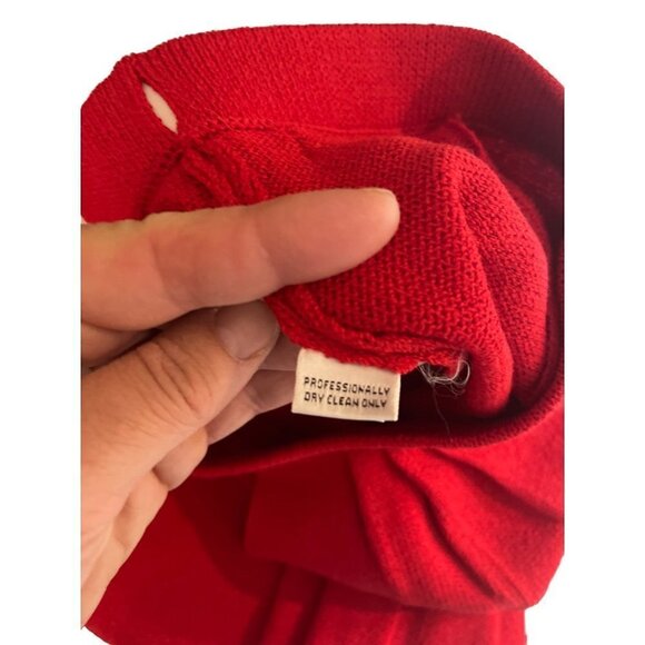 St John Collection Vintage Womens Trousers Size 10 Red Santana Knit High Waist - Picture 9 of 9